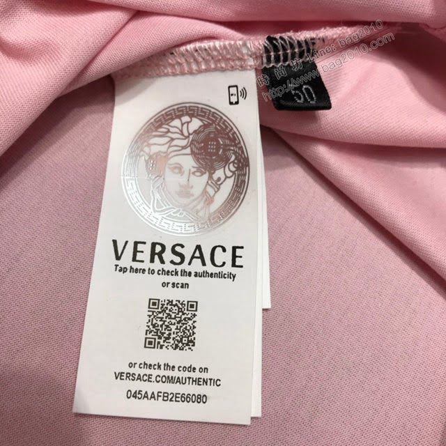 Versace男短袖 範思哲2020新款男裝 重工釘珠片男T恤  tzy2394